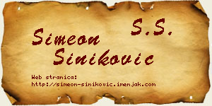 Simeon Šiniković vizit kartica